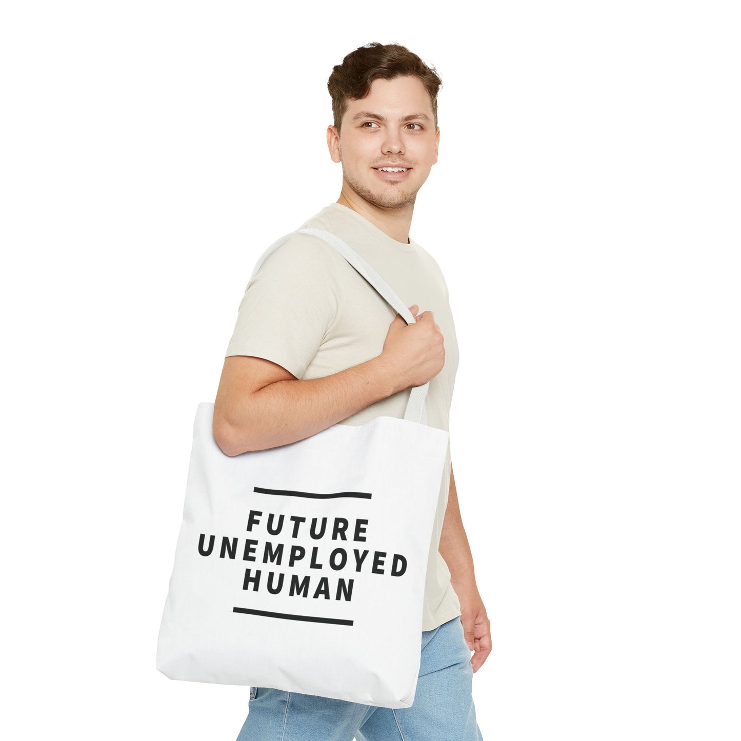 "FUTURE UNEMPLOYED HUMAN" AOP Tote Bag