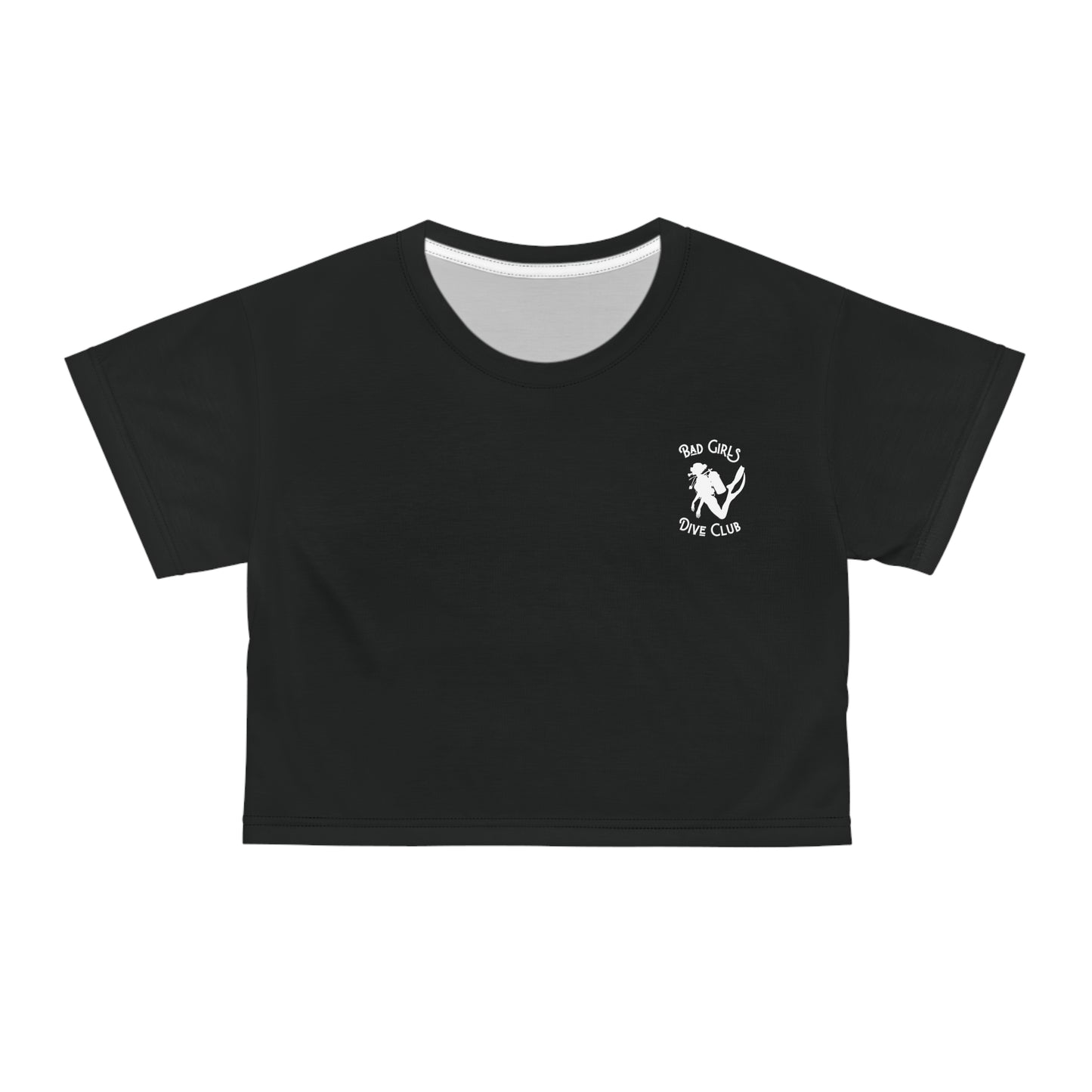 Bad Girls Dive Club - Dive Flag - Blk Crop Tee (AOP)