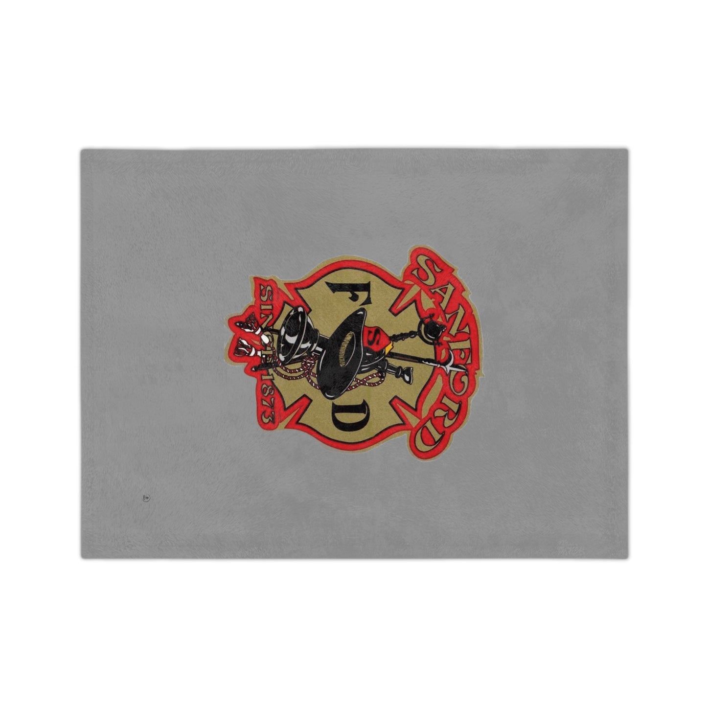 Sanford Fire Department Logo Velveteen Minky Blanket