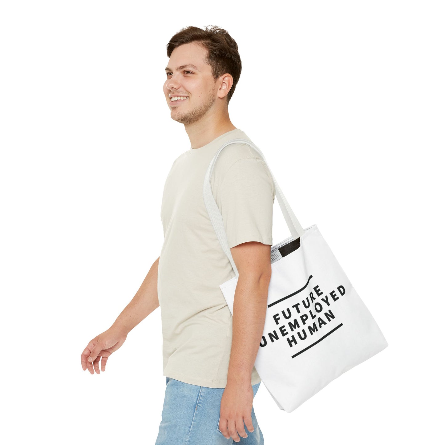 "FUTURE UNEMPLOYED HUMAN" AOP Tote Bag