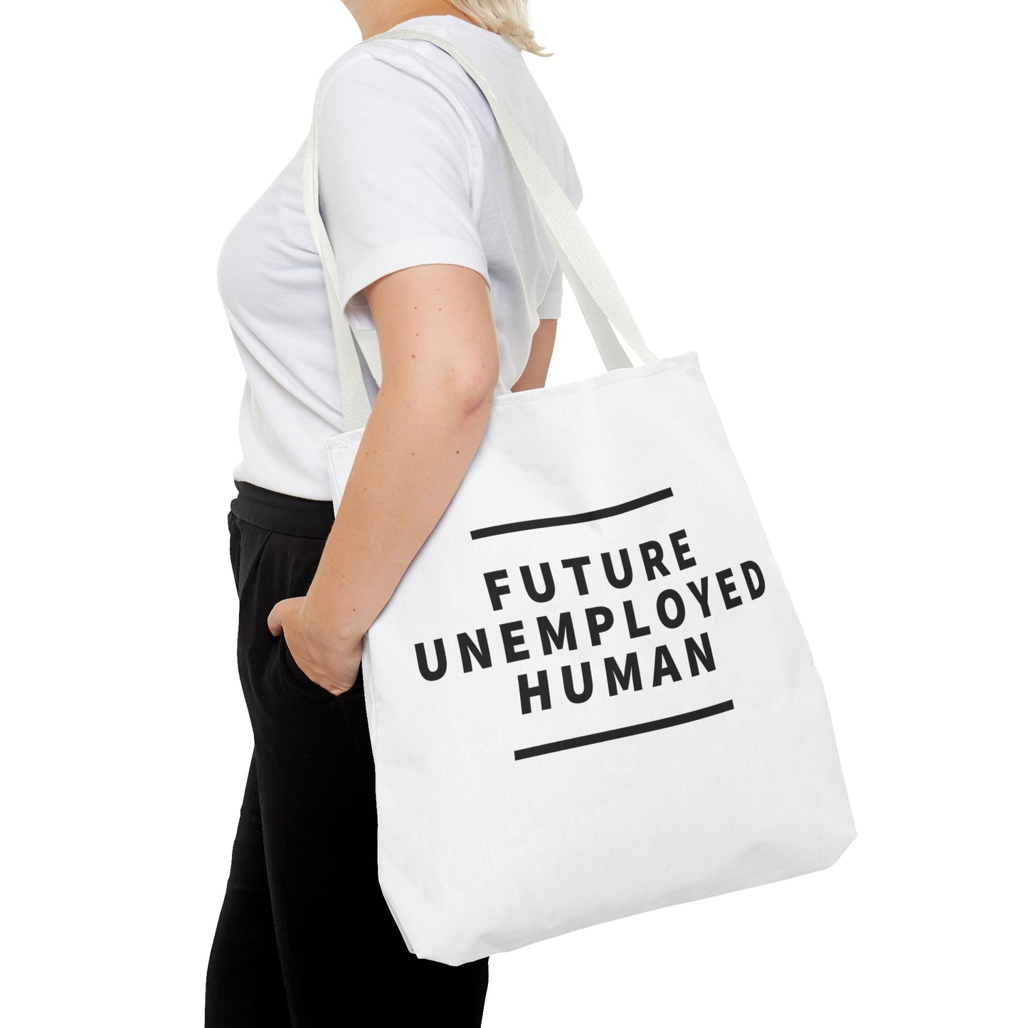 "FUTURE UNEMPLOYED HUMAN" AOP Tote Bag