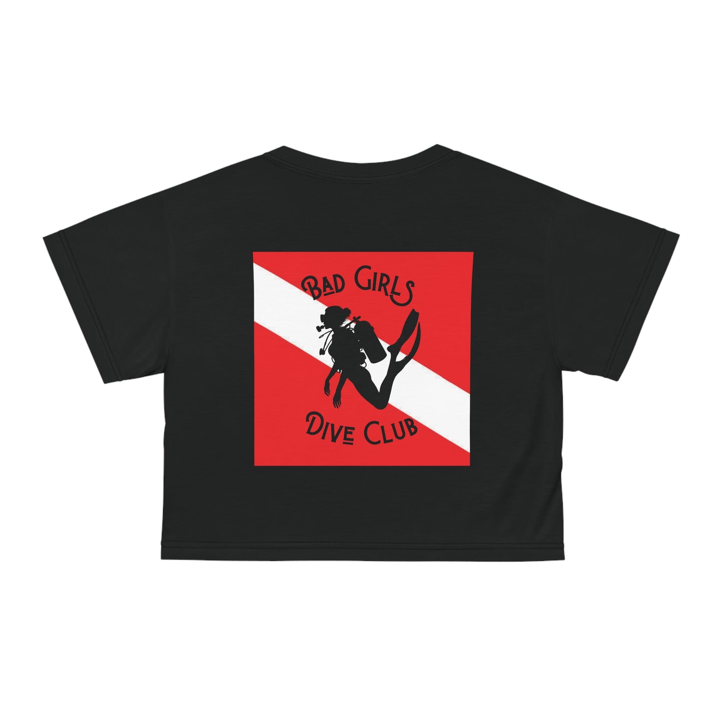 Bad Girls Dive Club - Dive Flag - Blk Crop Tee (AOP)