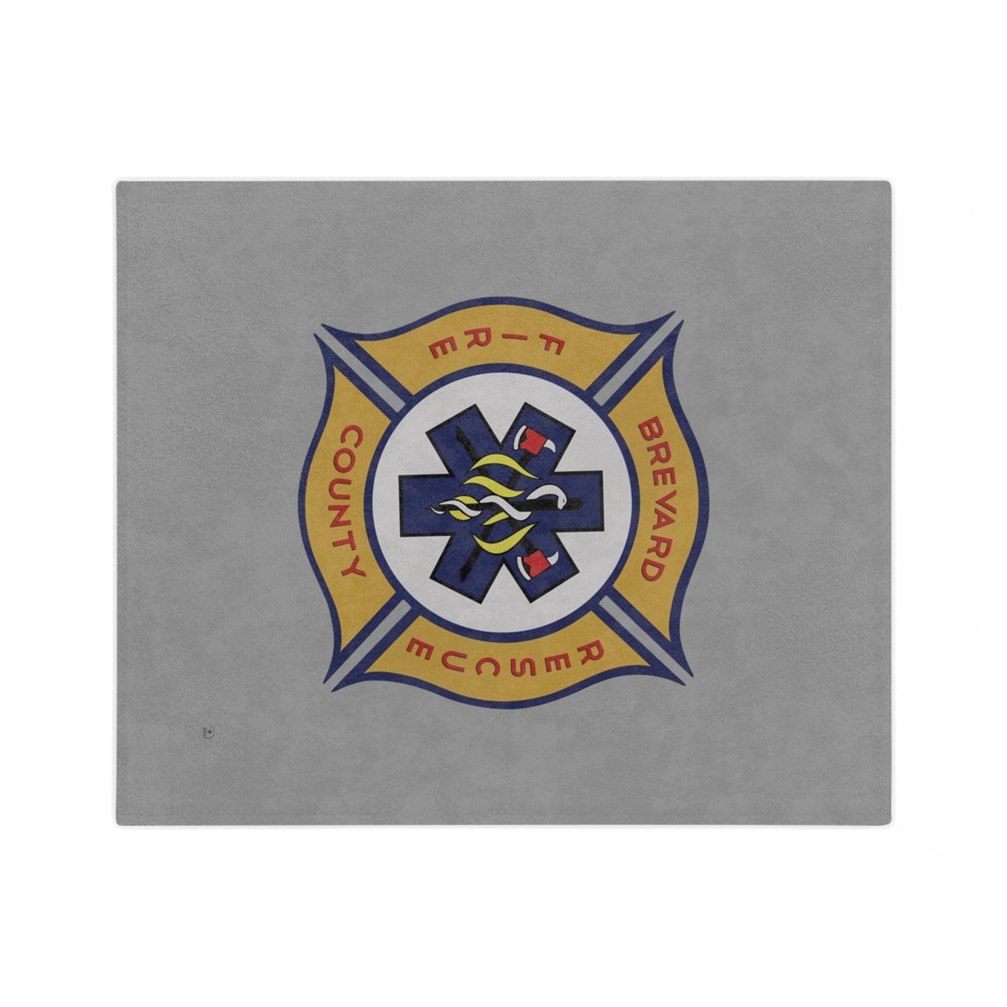 Brevard County Fire Rescue Department Logo Velveteen Minky Blanket