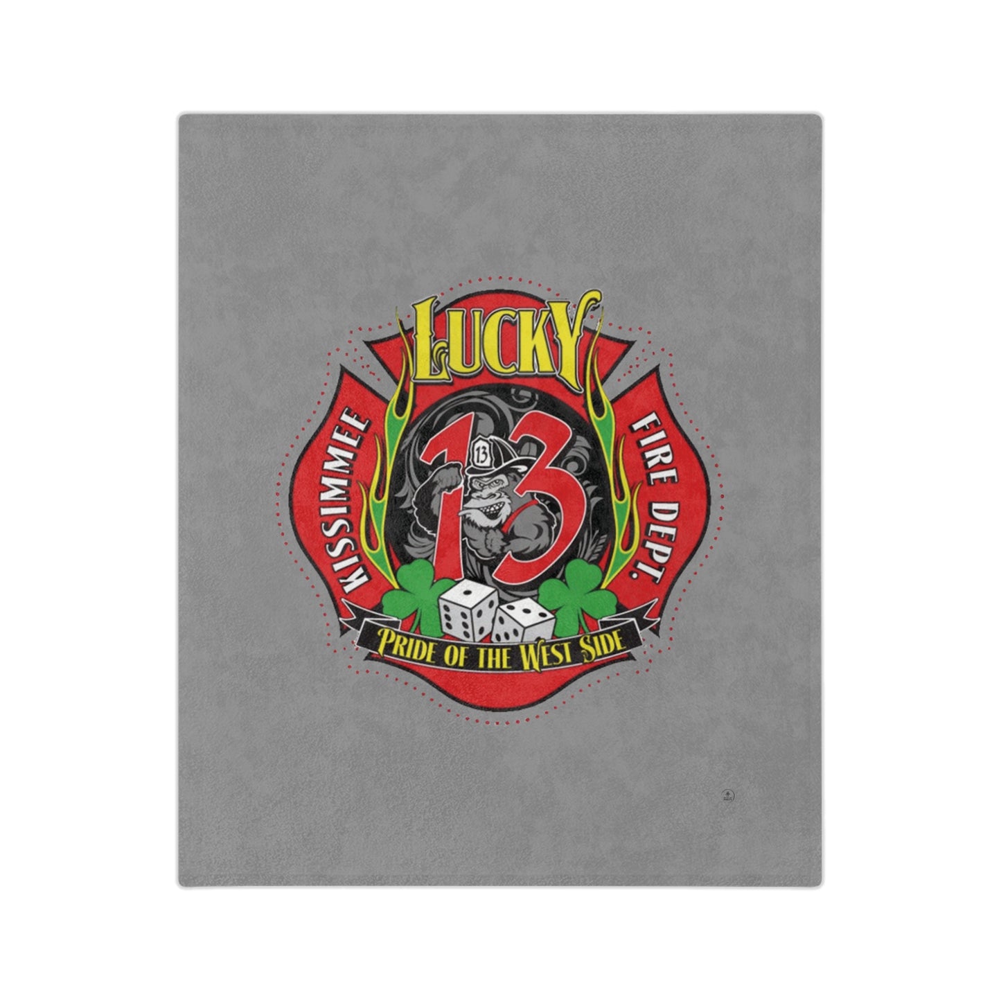 Kissimmee Fire Department Station 13 Logo Velveteen Minky Blanket