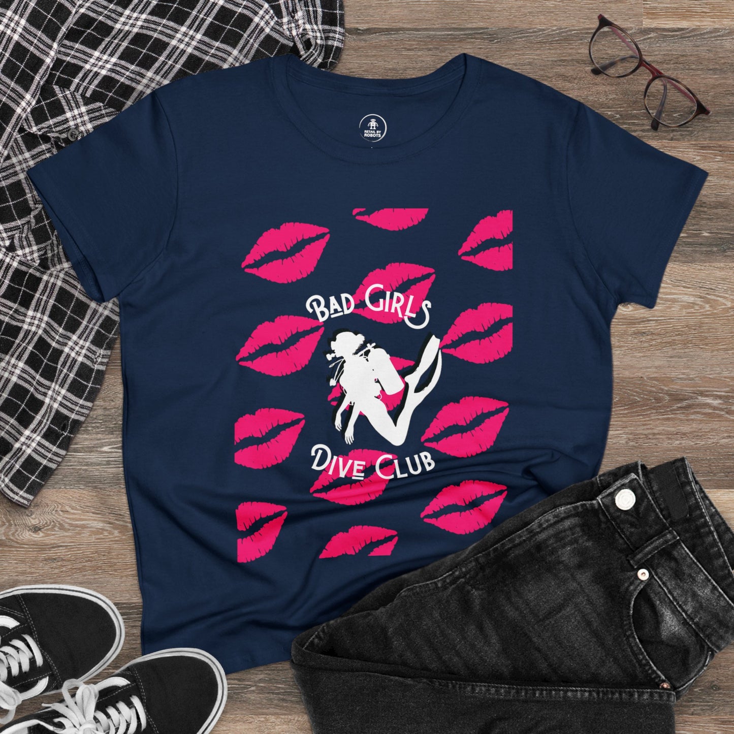 Bad Girls Dive Club k-pattern three color option Women's Midweight Cotton Tee