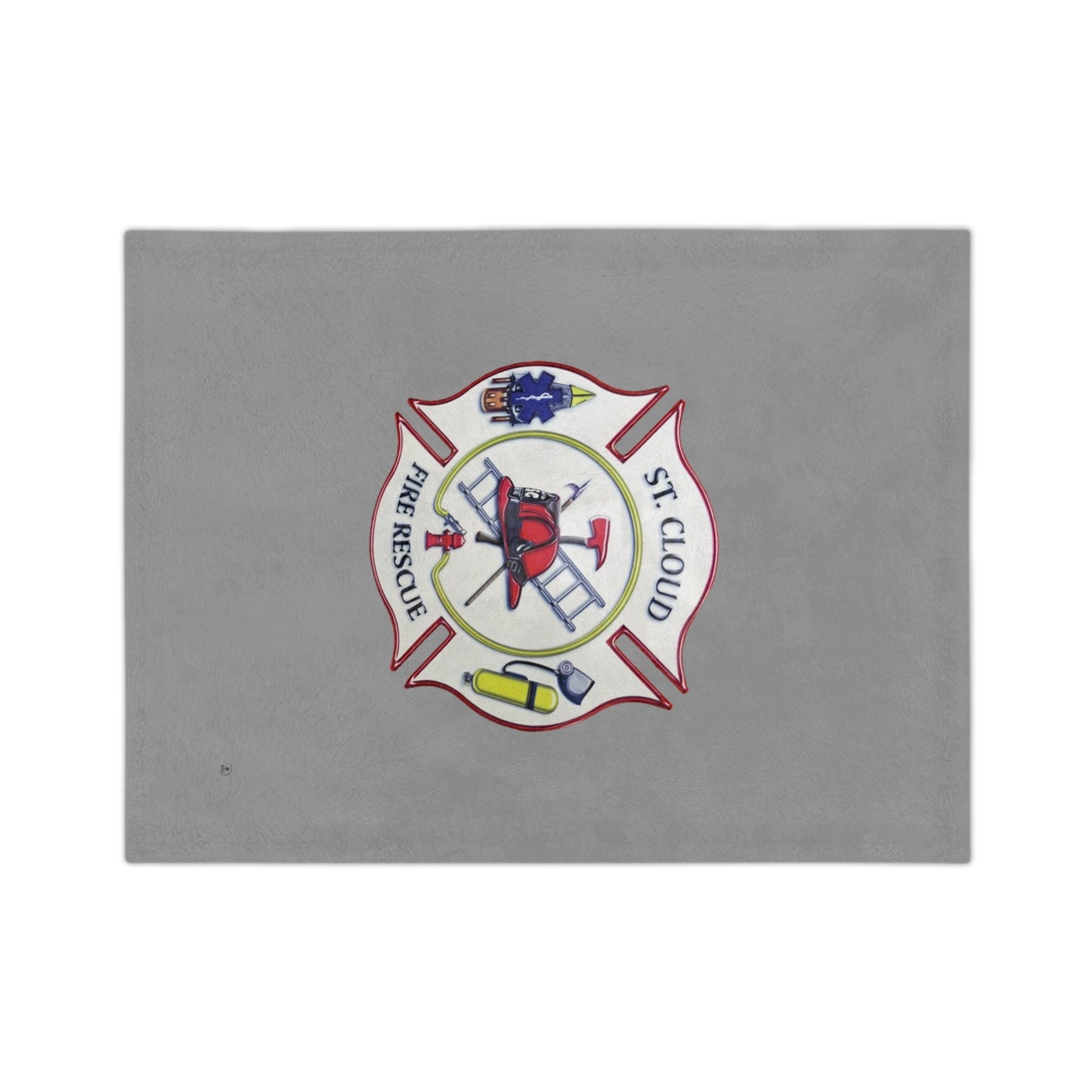 St. Cloud Fire Rescue Department Logo Velveteen Minky Blanket