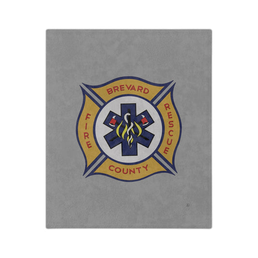 Brevard County Fire Rescue Department Logo Velveteen Minky Blanket