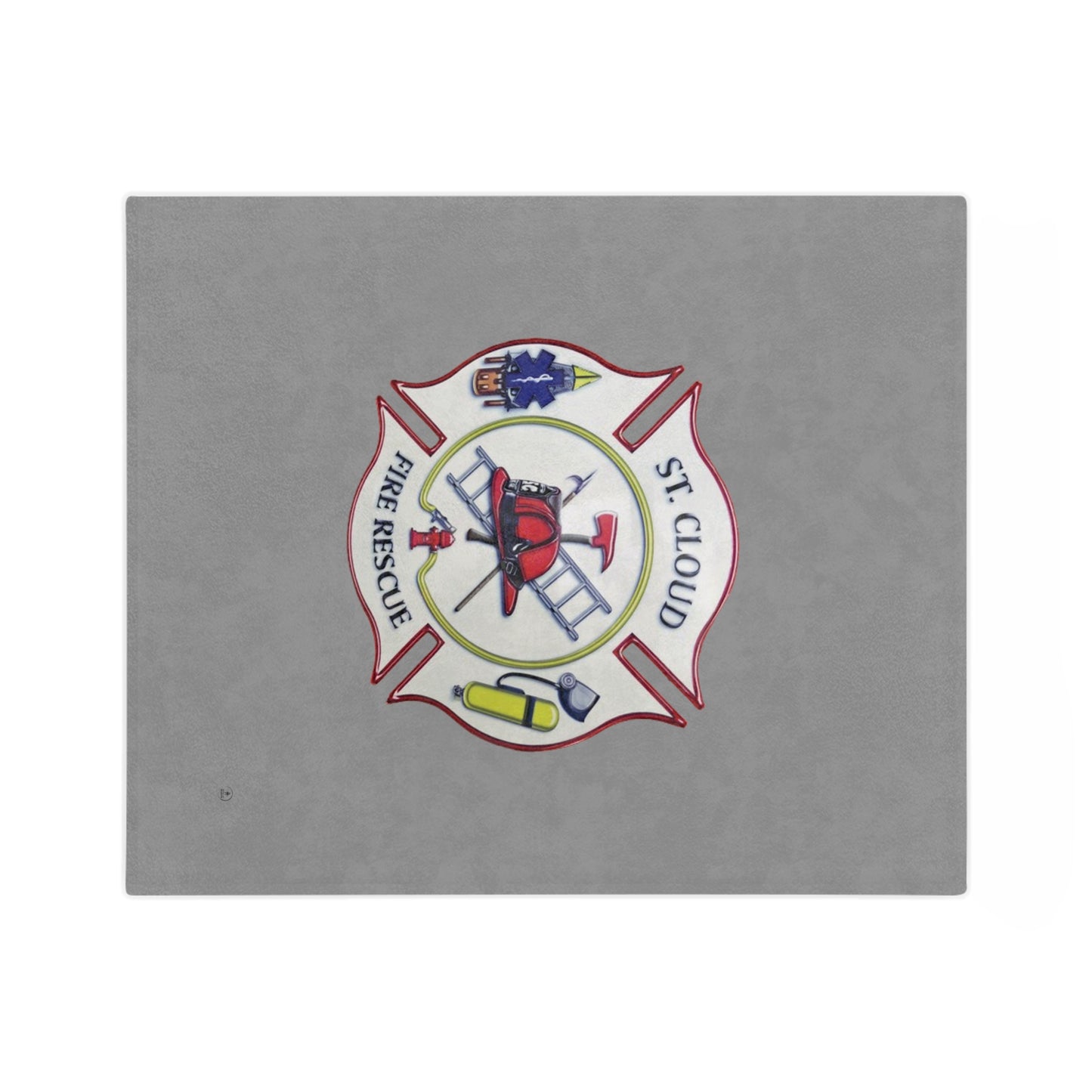 St. Cloud Fire Rescue Department Logo Velveteen Minky Blanket