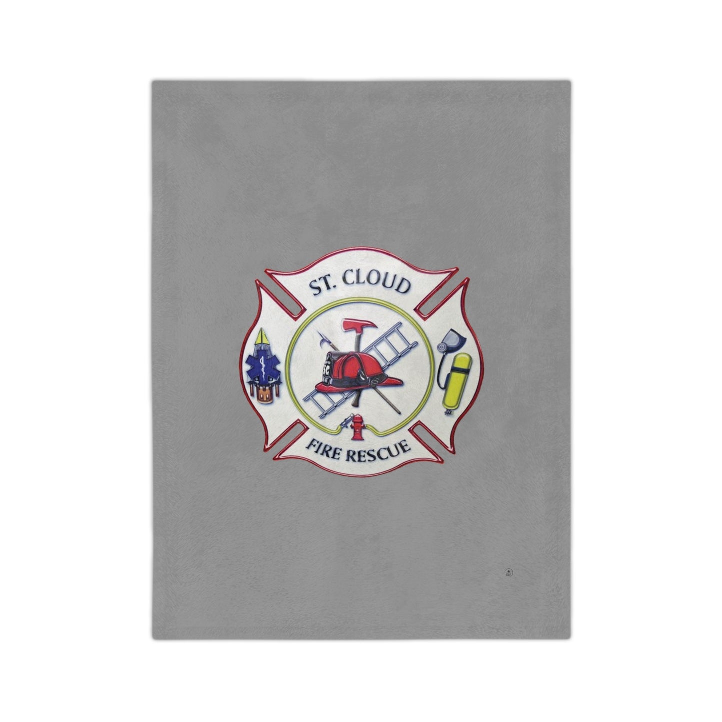 St. Cloud Fire Rescue Department Logo Velveteen Minky Blanket