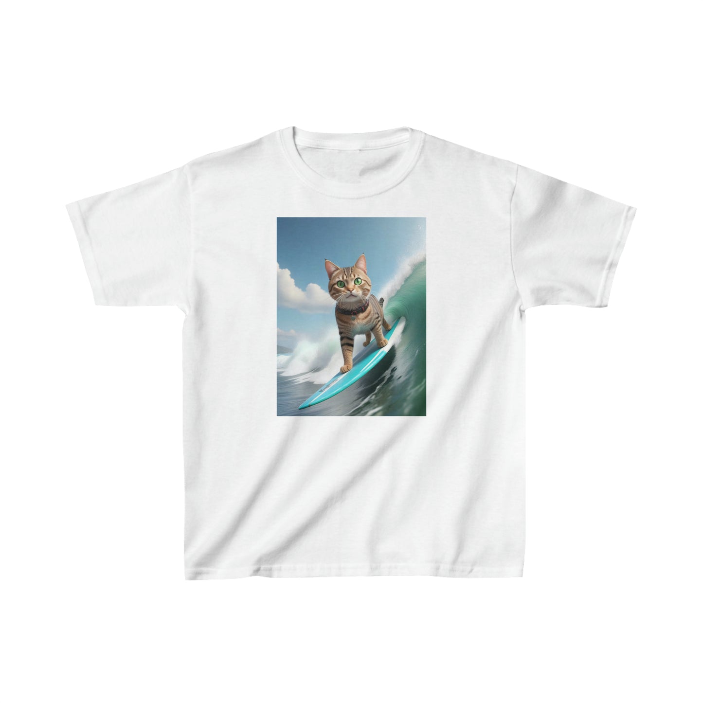 Surfin' Kitty #10 Kids Heavy Cotton™ Tee