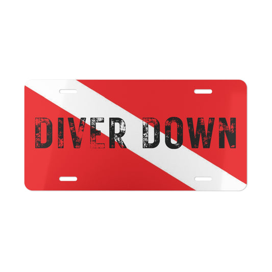 "Diver Down" Dive Flag Vanity Plate