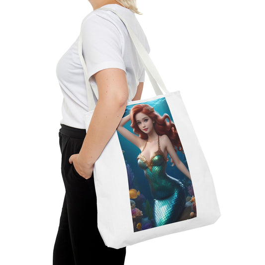 Red Haired Mermaid AOP Tote Bag