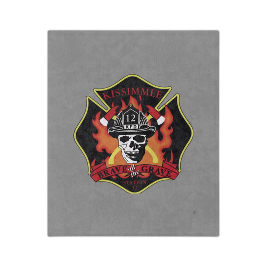 Kissimmee Fire Department Station 12 Logo Velveteen Minky Blanket