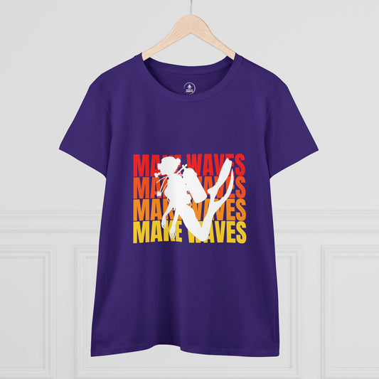 Bad Girls Dive Club - Make Waves - three color option Women's Midweight Cotton Tee