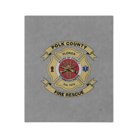 Polk County Fire Rescue Department Logo Velveteen Minky Blanket