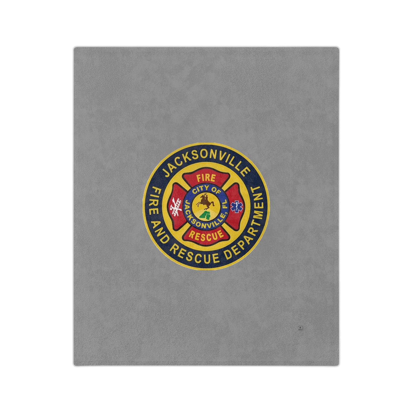 Jacksonville Fire Rescue Department Logo Velveteen Minky Blanket