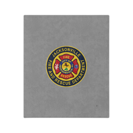 Jacksonville Fire Rescue Department Logo Velveteen Minky Blanket