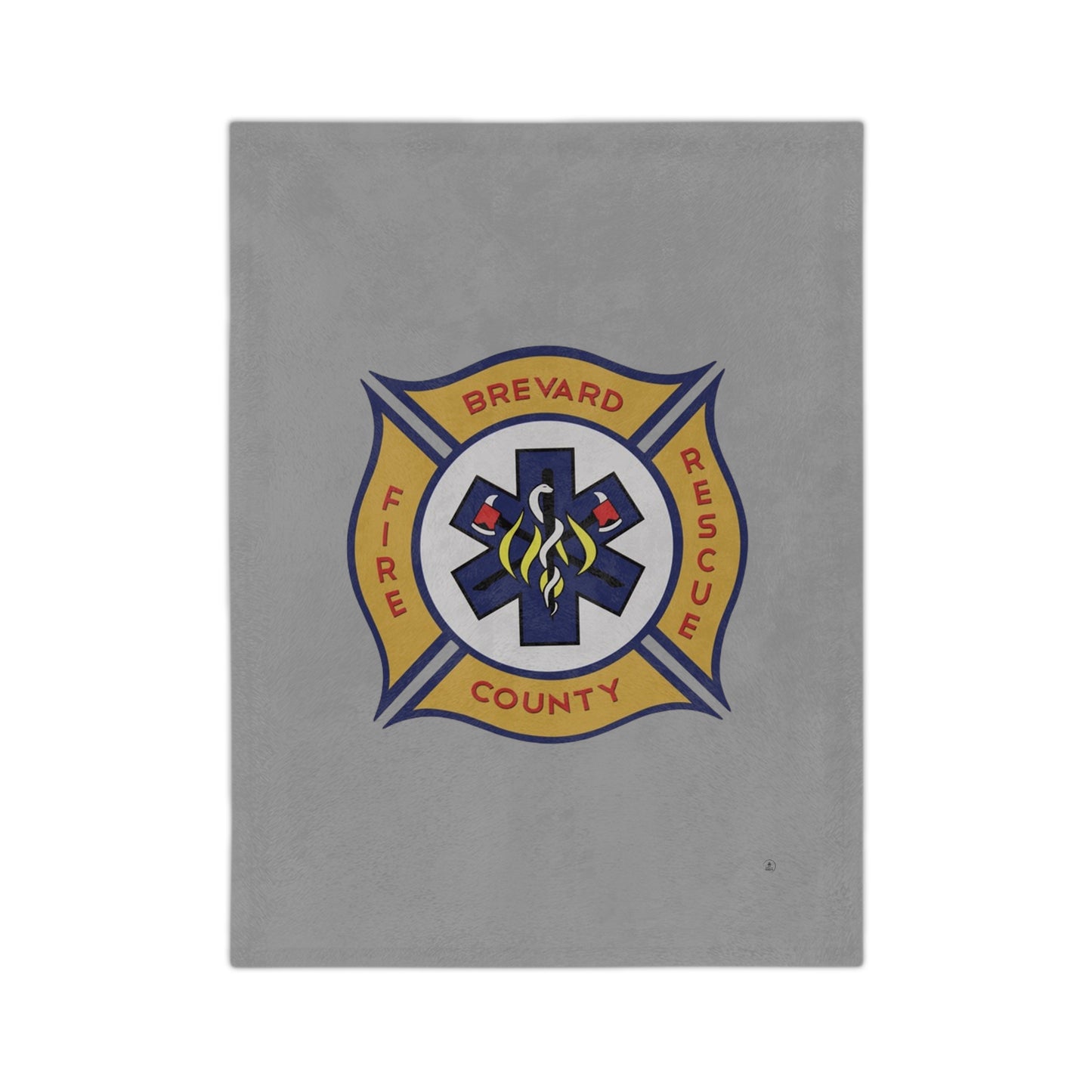 Brevard County Fire Rescue Department Logo Velveteen Minky Blanket