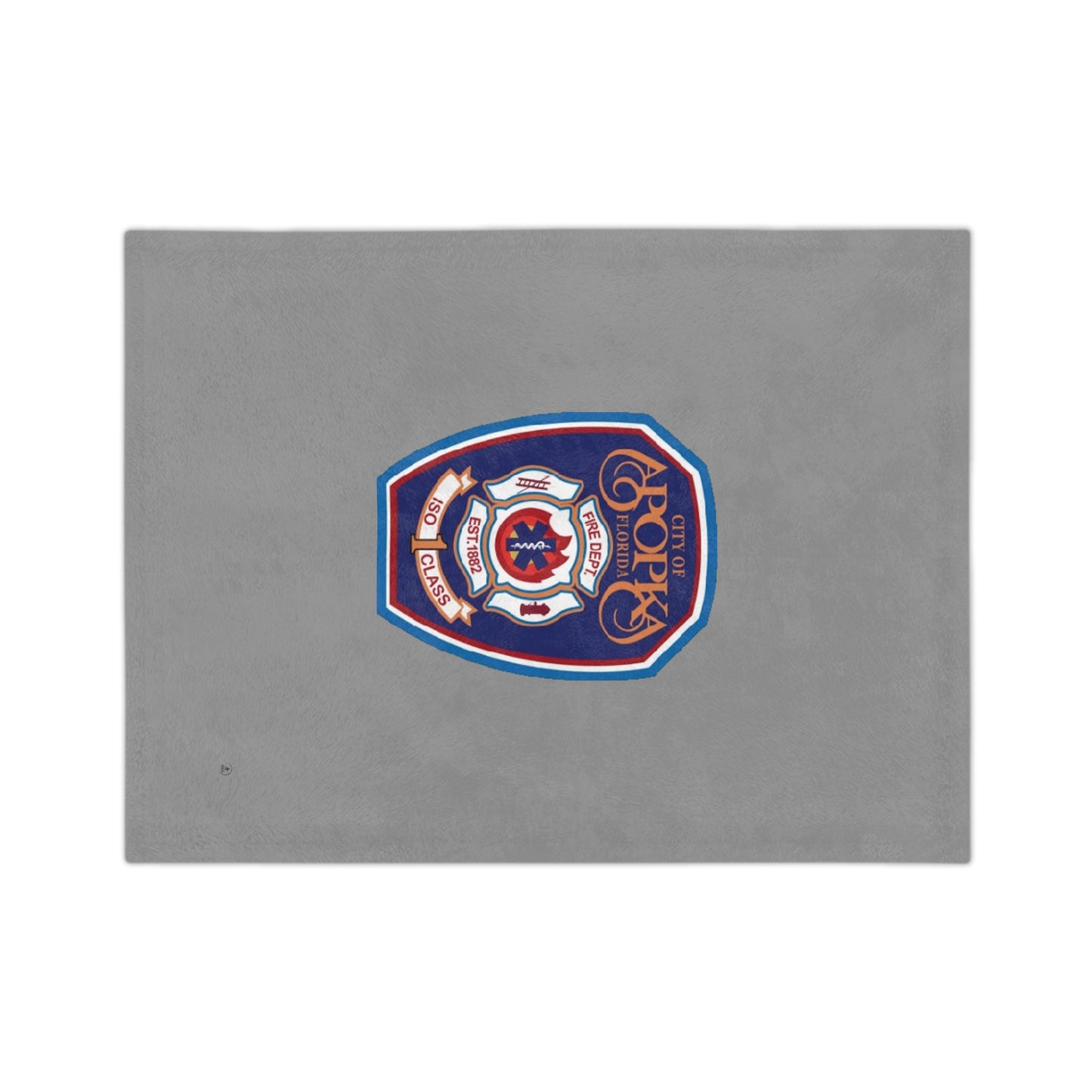 Apopka Fire Department Logo Velveteen Minky Blanket