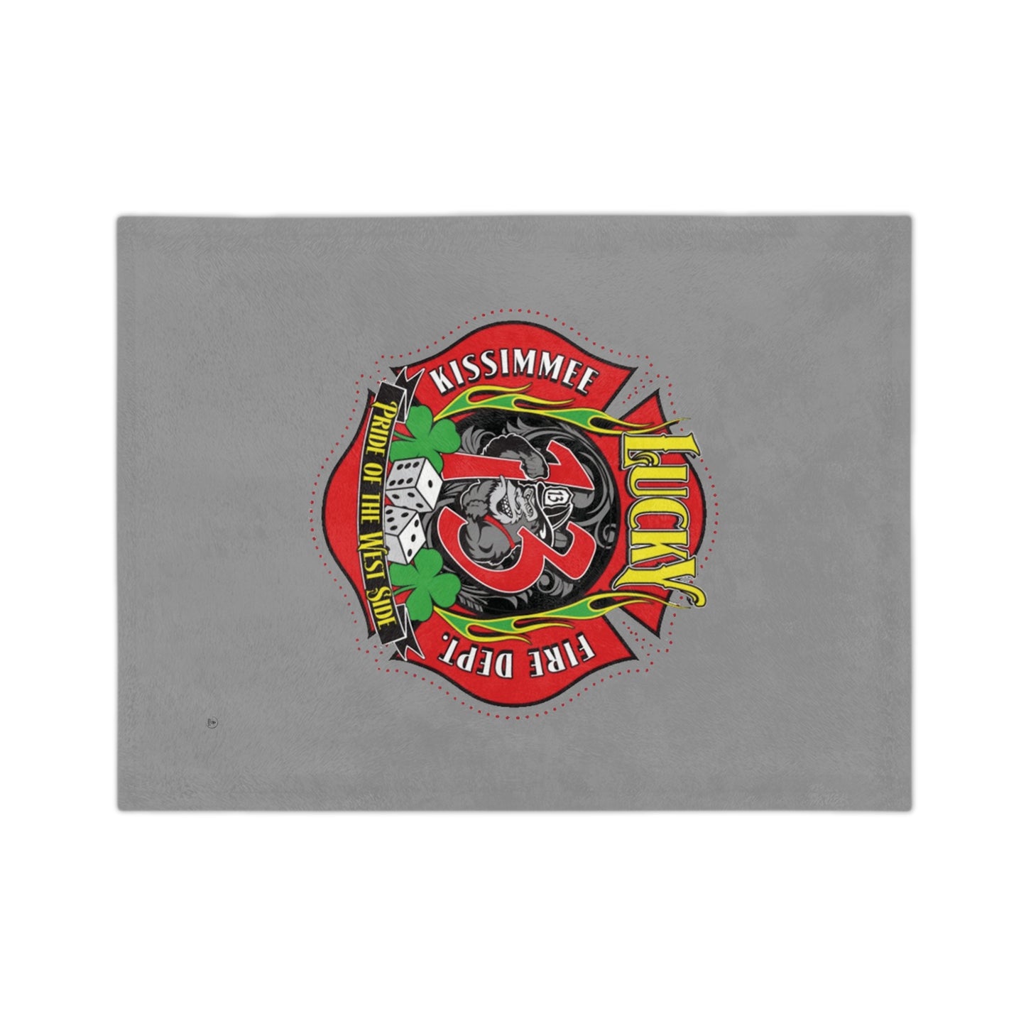 Kissimmee Fire Department Station 13 Logo Velveteen Minky Blanket