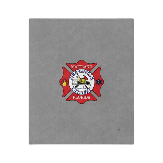 Maitland Fire Department Logo Velveteen Minky Blanket