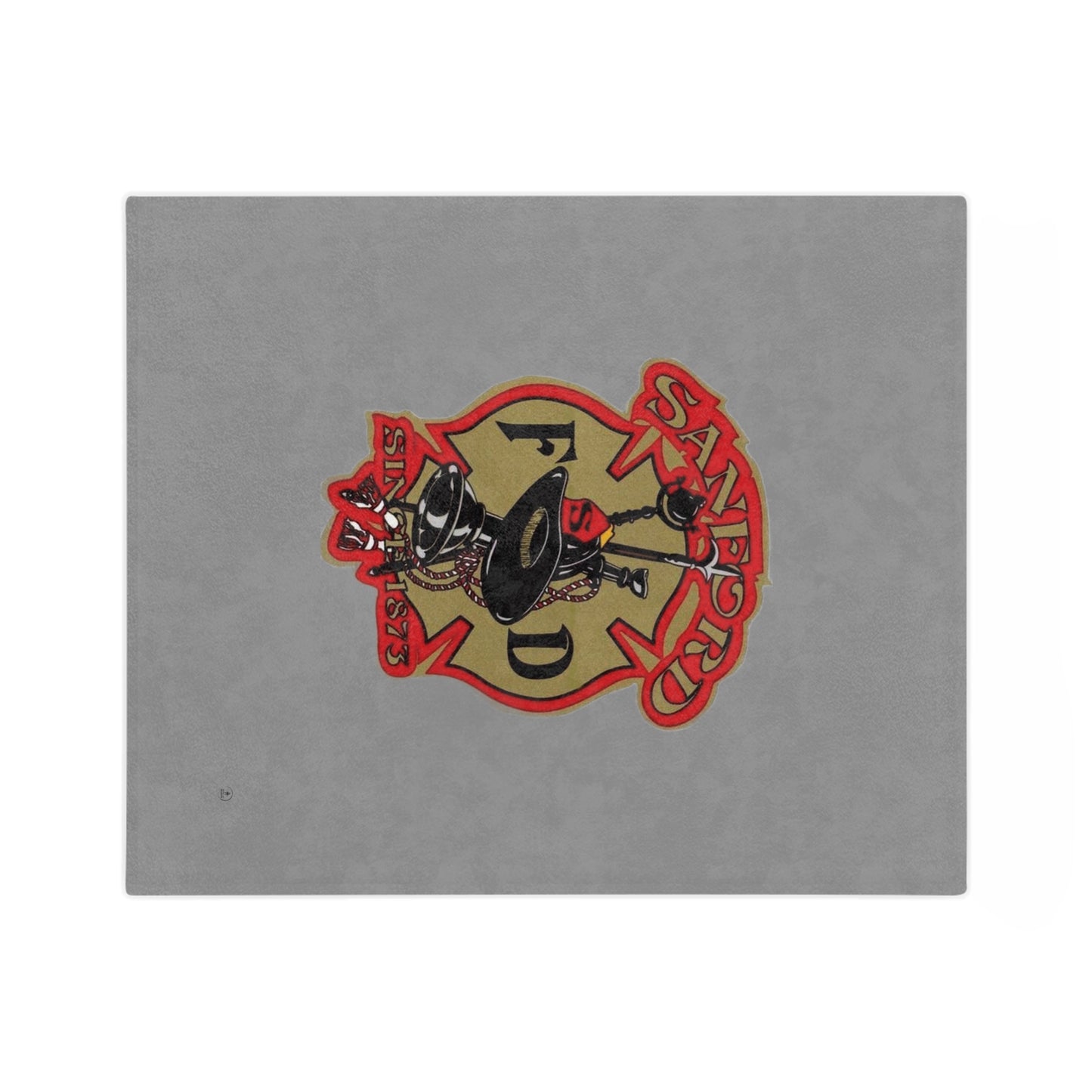 Sanford Fire Department Logo Velveteen Minky Blanket