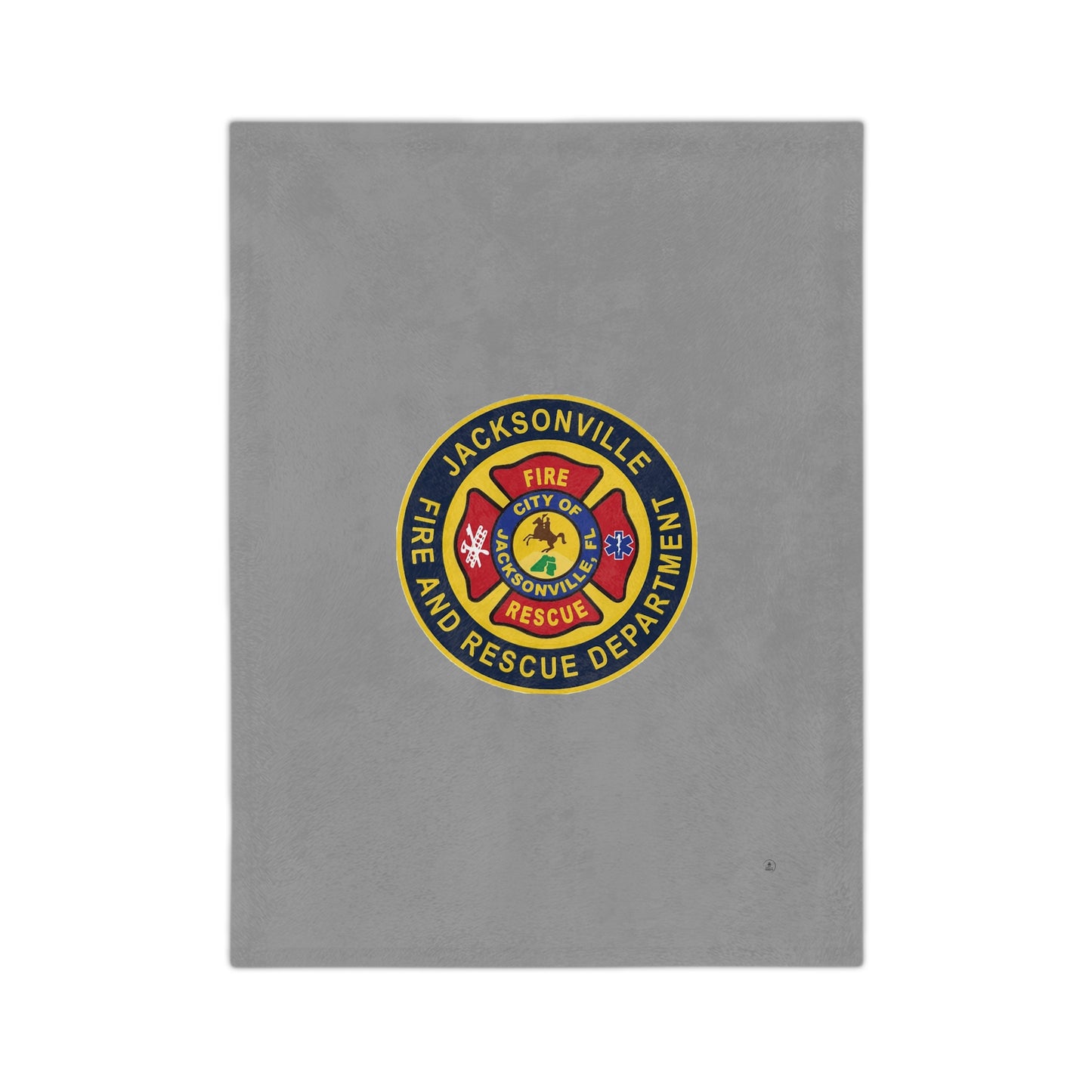 Jacksonville Fire Rescue Department Logo Velveteen Minky Blanket