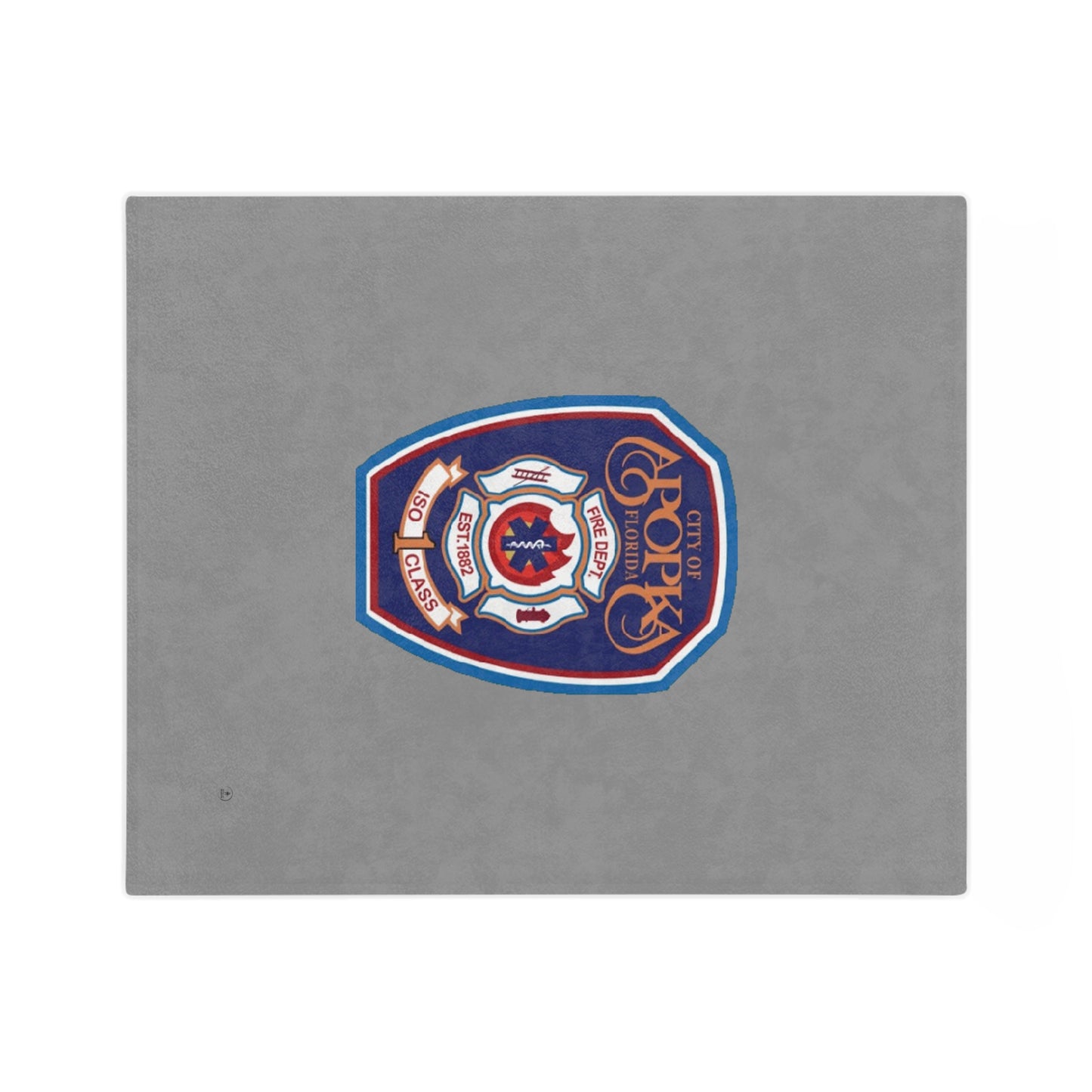 Apopka Fire Department Logo Velveteen Minky Blanket