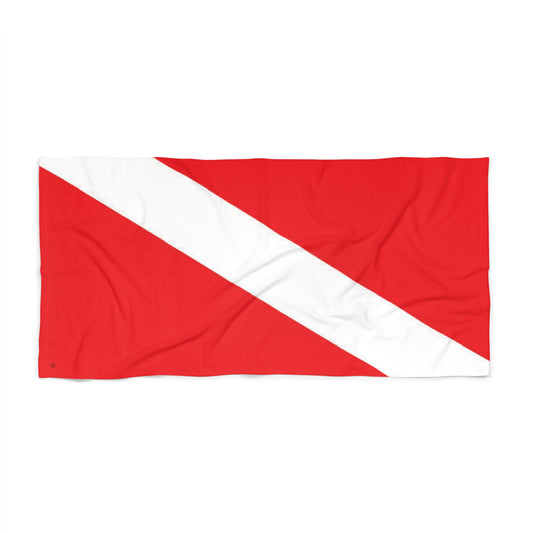 "Diver Down" - Dive Flag Beach Towel