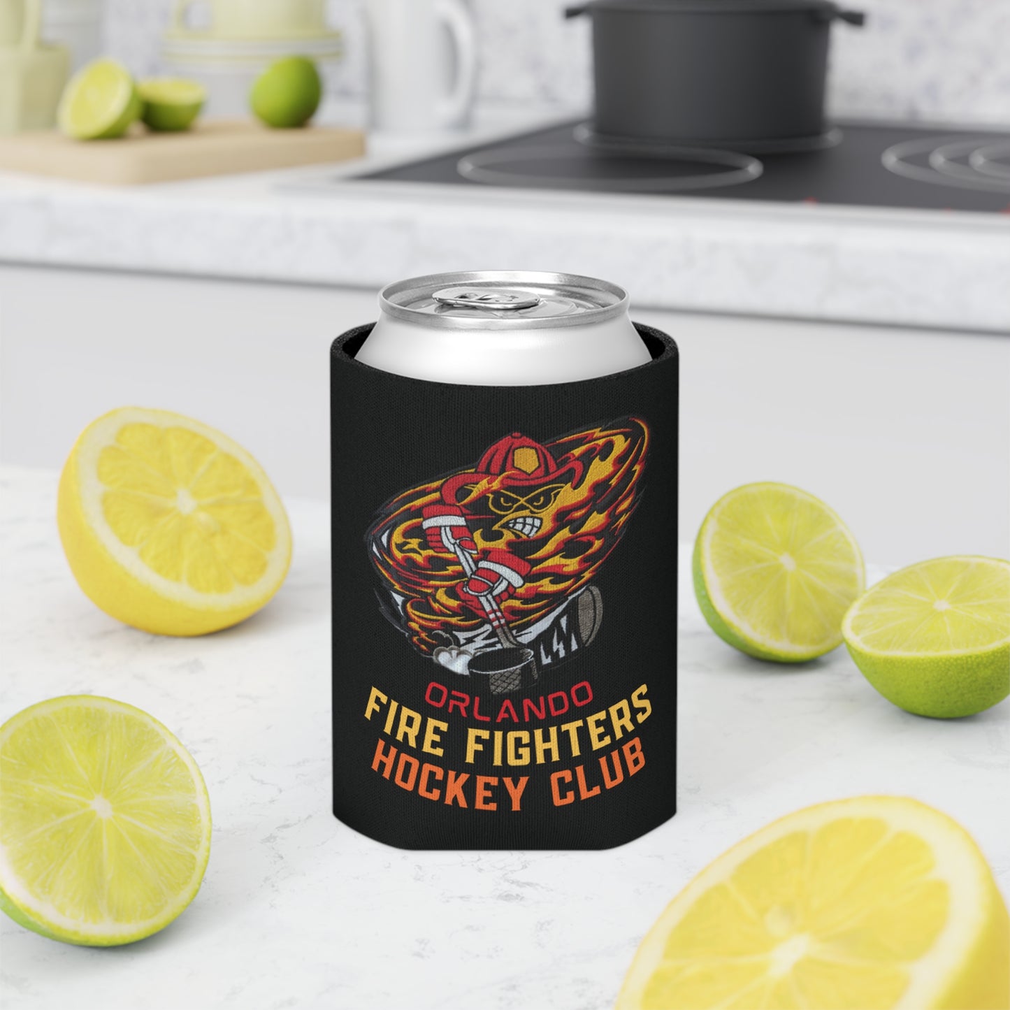 OFHC Retro Tornado Logo Can Cooler