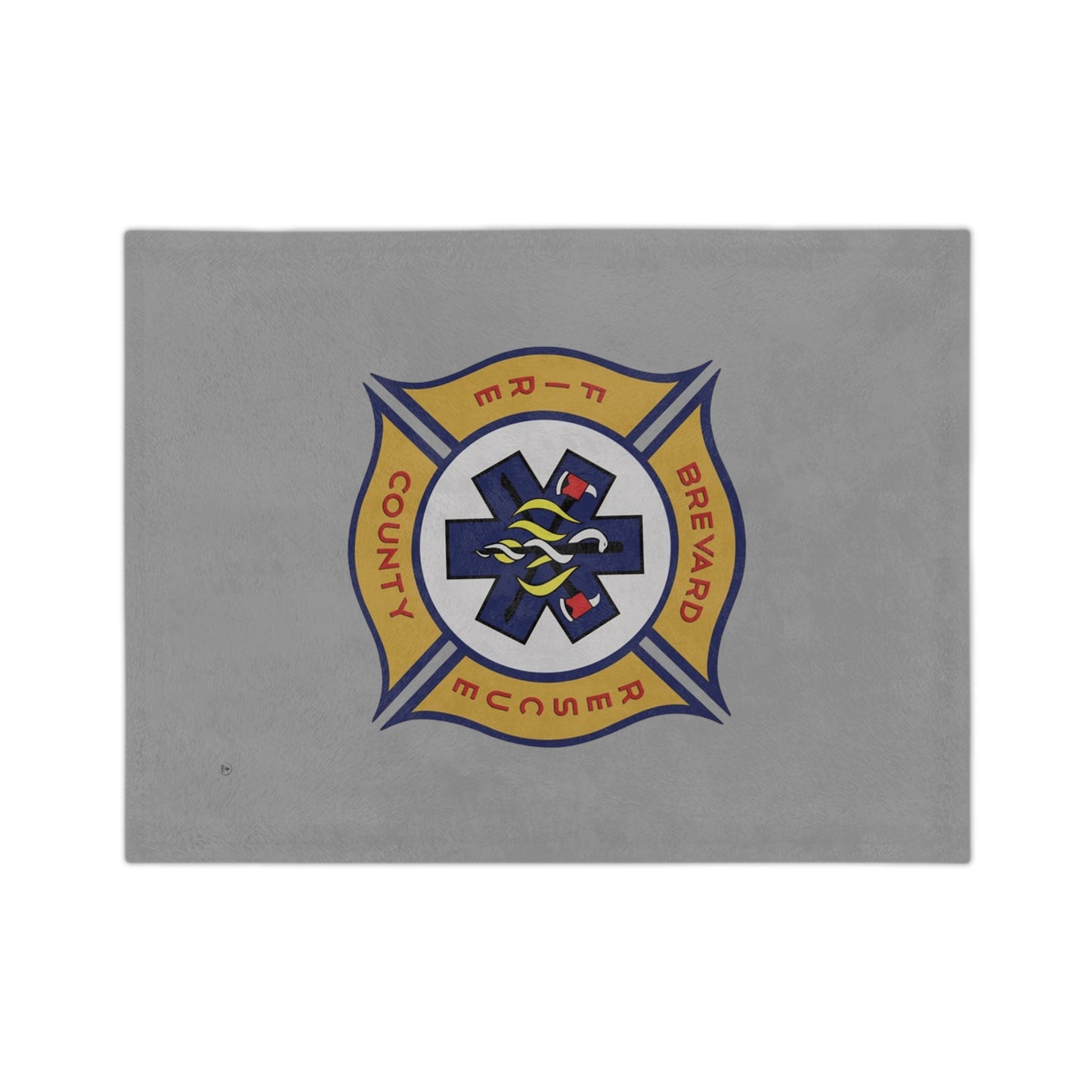 Brevard County Fire Rescue Department Logo Velveteen Minky Blanket