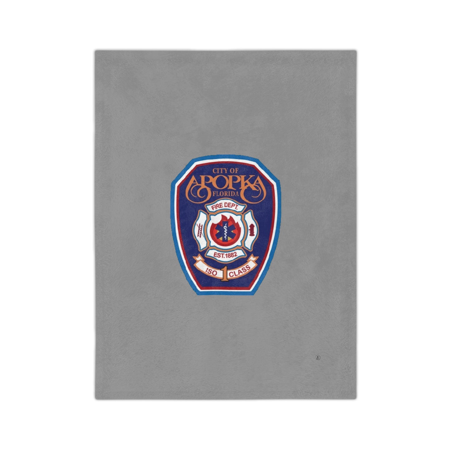 Apopka Fire Department Logo Velveteen Minky Blanket