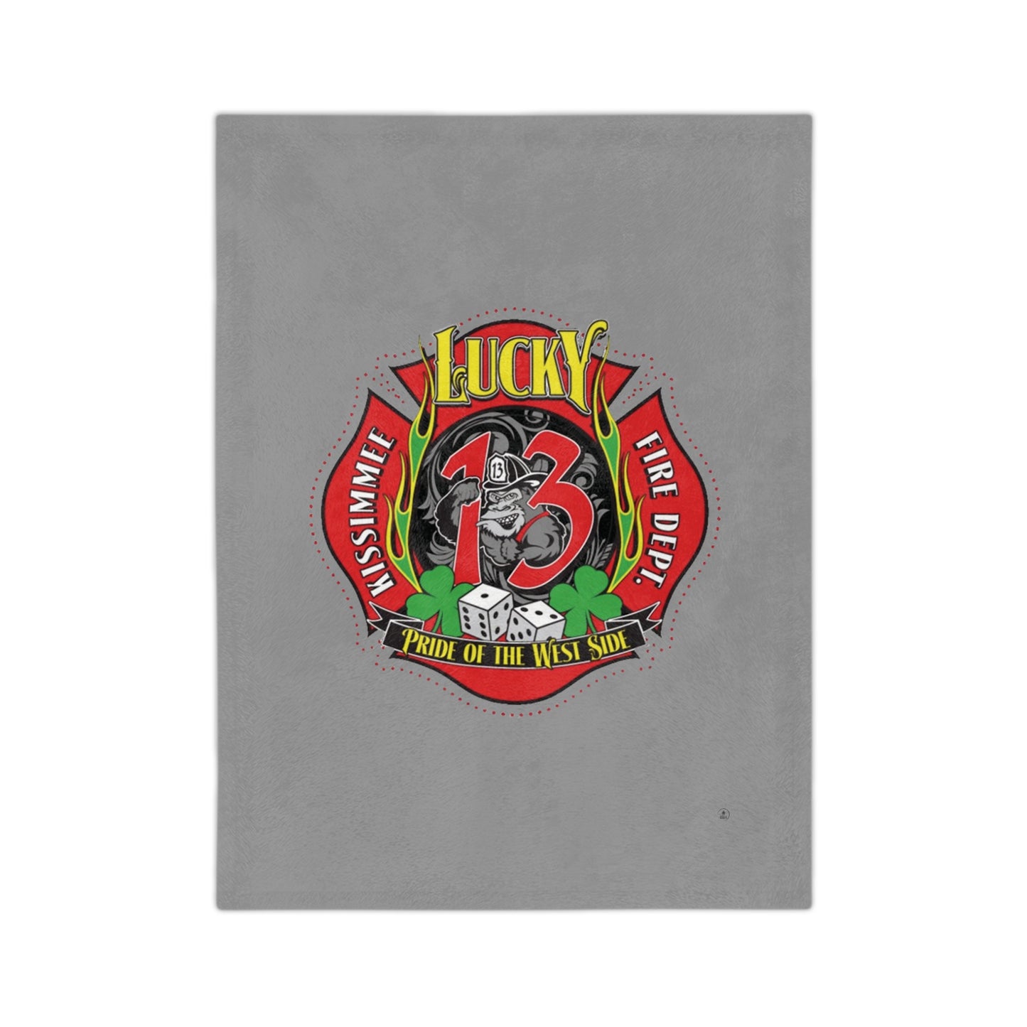 Kissimmee Fire Department Station 13 Logo Velveteen Minky Blanket