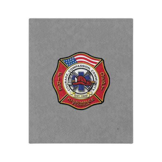 Kissimmee Fire Department Logo Velveteen Minky Blanket