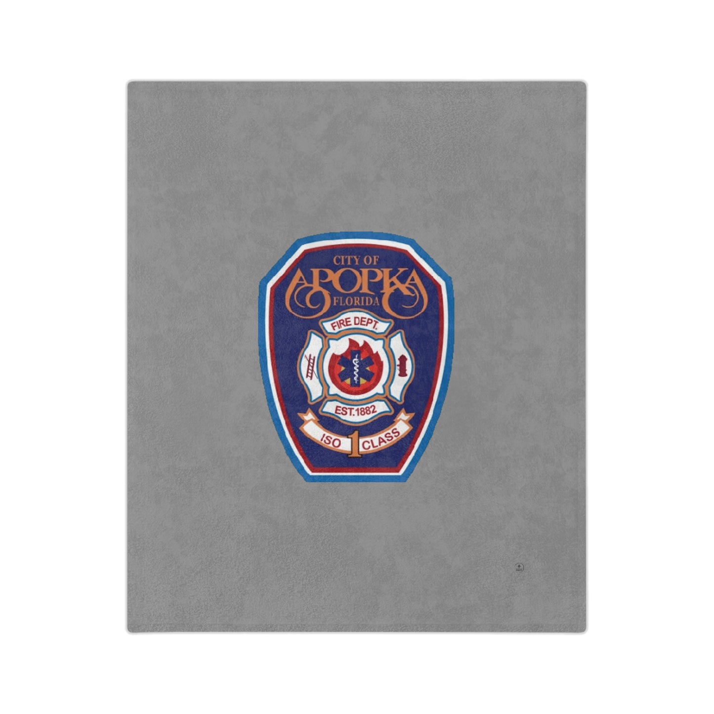 Apopka Fire Department Logo Velveteen Minky Blanket