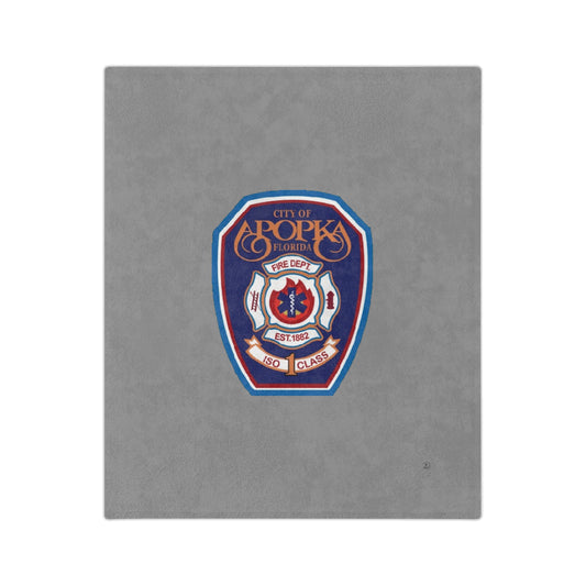 Apopka Fire Department Logo Velveteen Minky Blanket
