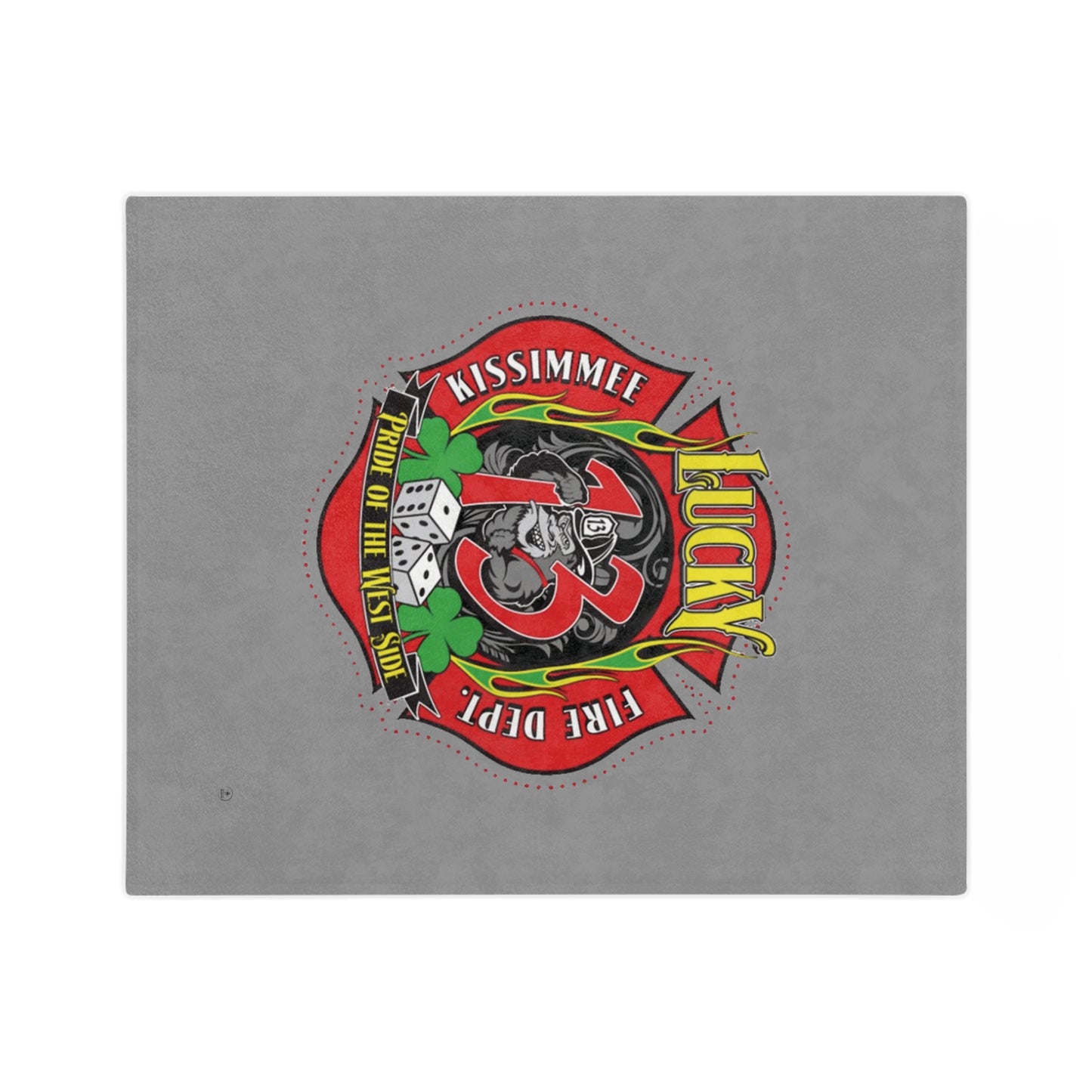 Kissimmee Fire Department Station 13 Logo Velveteen Minky Blanket