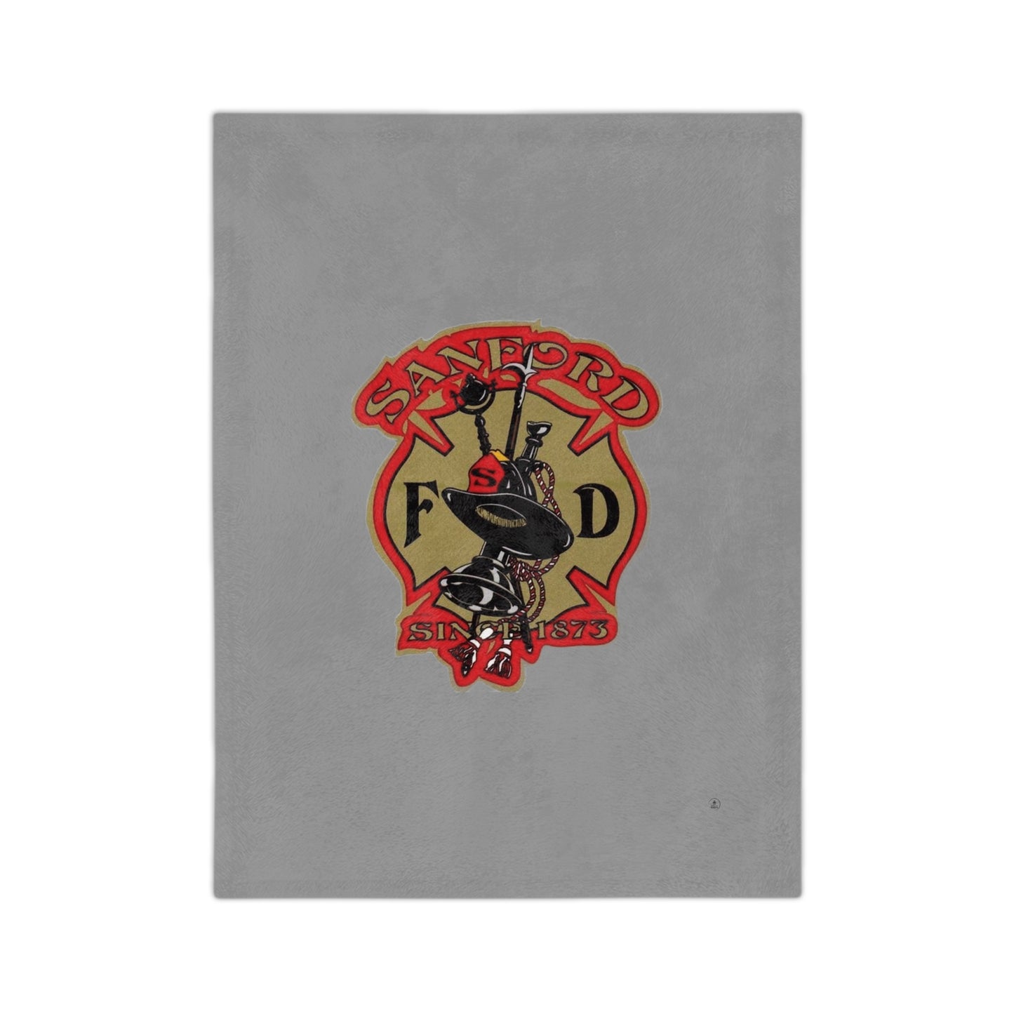 Sanford Fire Department Logo Velveteen Minky Blanket