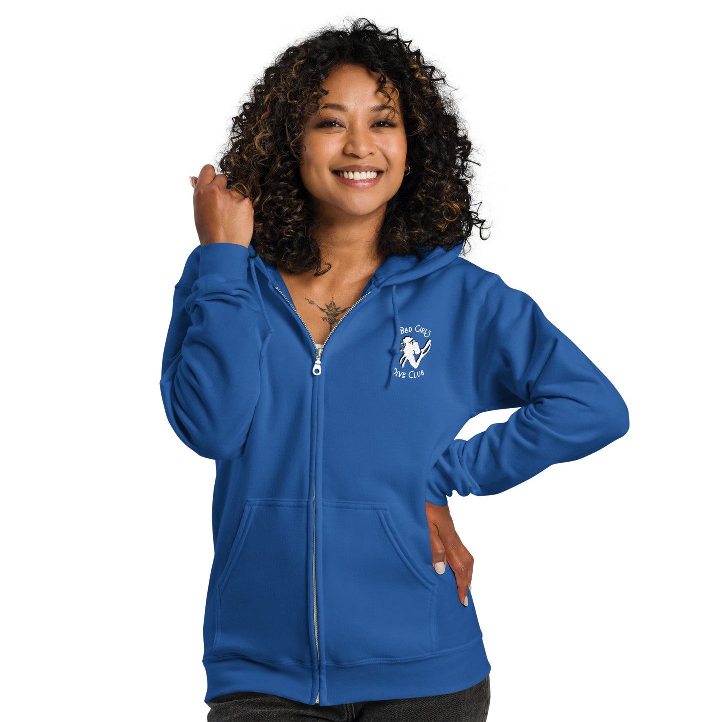 Bad Girls Dive Club - Dive Flag - four color option Unisex heavy blend zip hoodie